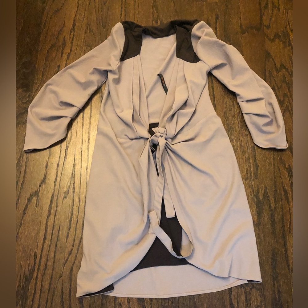 Tan & Brown Wrap Dress